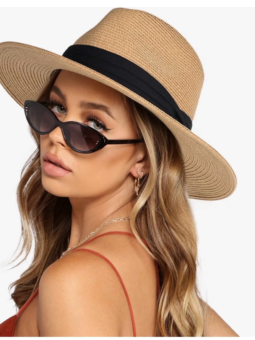 NEW UNWORN WIDE BRIM PANAMA KHAKI HAT